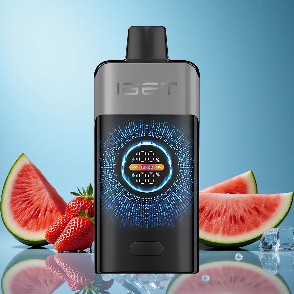 IGET ONE 12000 Puffs Jahoda Vodní Meloun Led Jednorázová Vape s Velkým Zakřiveným Barevným Displejem Czech Republic vape