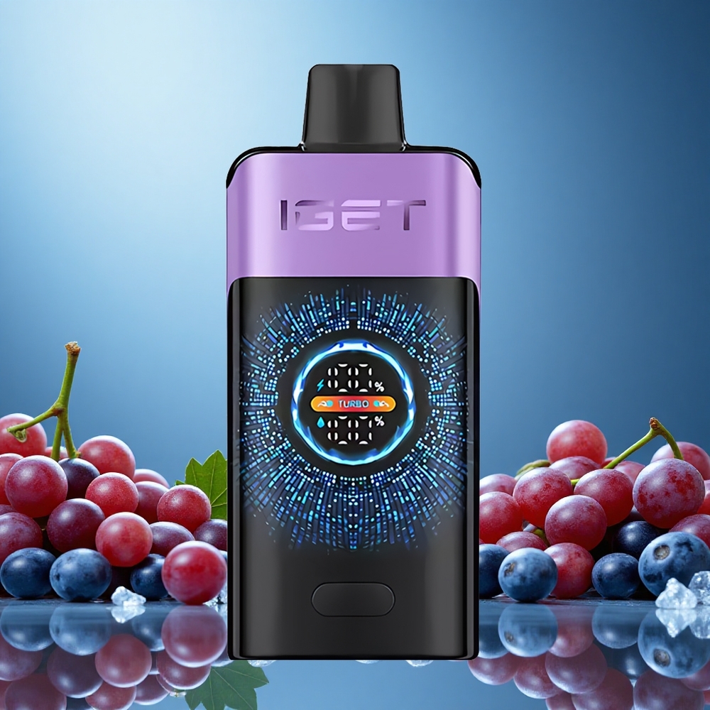 IGET ONE 12000 Puffs Ledová Hroznová s Velkým Zakřiveným Barevným Displejem Czech Republic vape