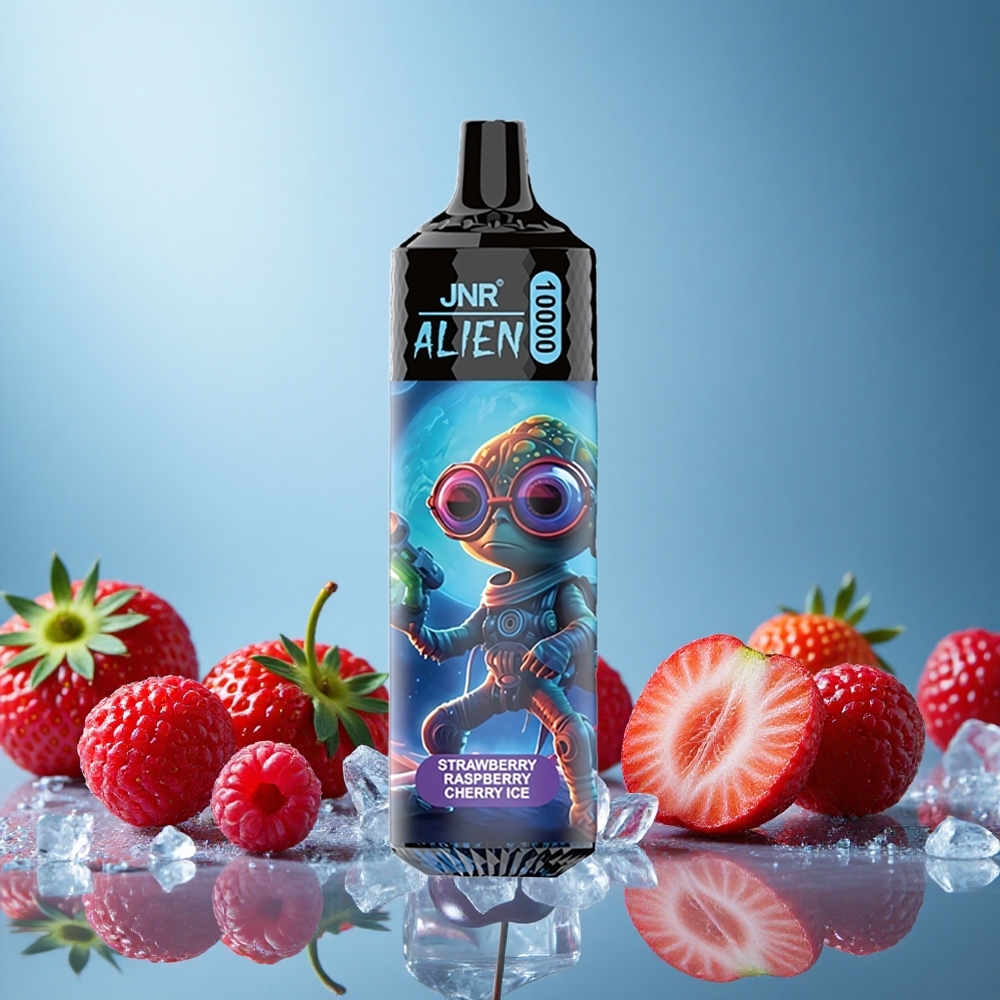 JNR Alien 10000 Puffs Jahoda Malina Třešeň Led Czech Republic vape 850mAh RGB