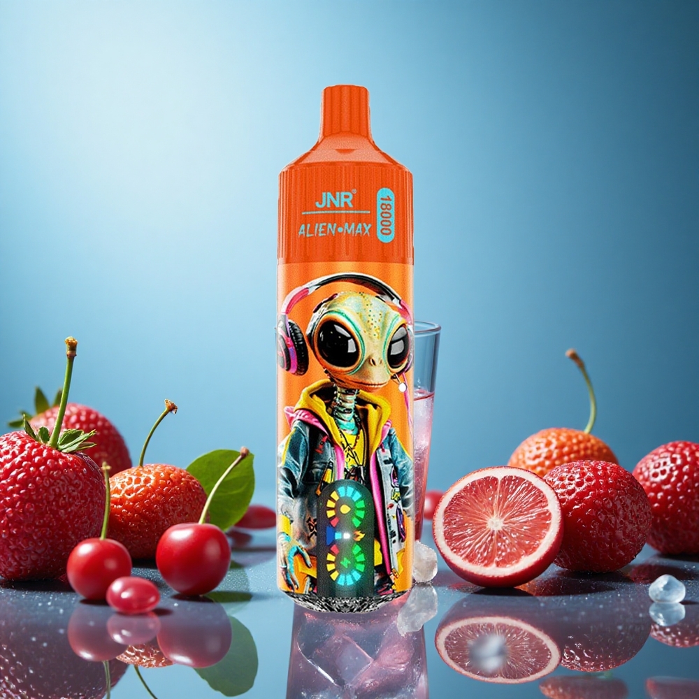 JNR Alien Max 18000 Puffs Fizzy Cherry Cola (Bublinková Třešňová Kola) s 20 příchutěmi a Smart LED Displejem Czech Republic vape