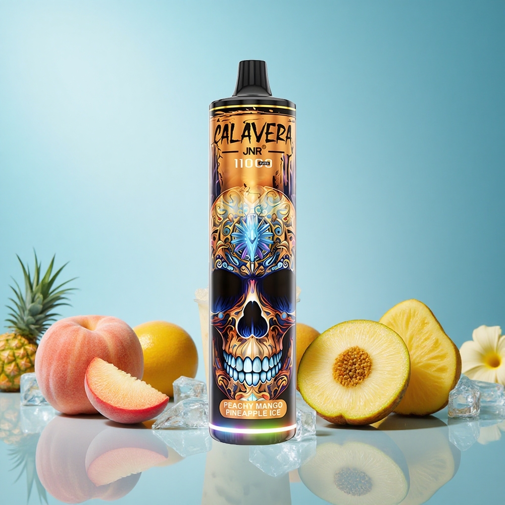 JNR Calavera 11000 Puffs Broskev Mango Ananas Led Czech Republic vape s Typ-C nabíjením a 21ml náplní