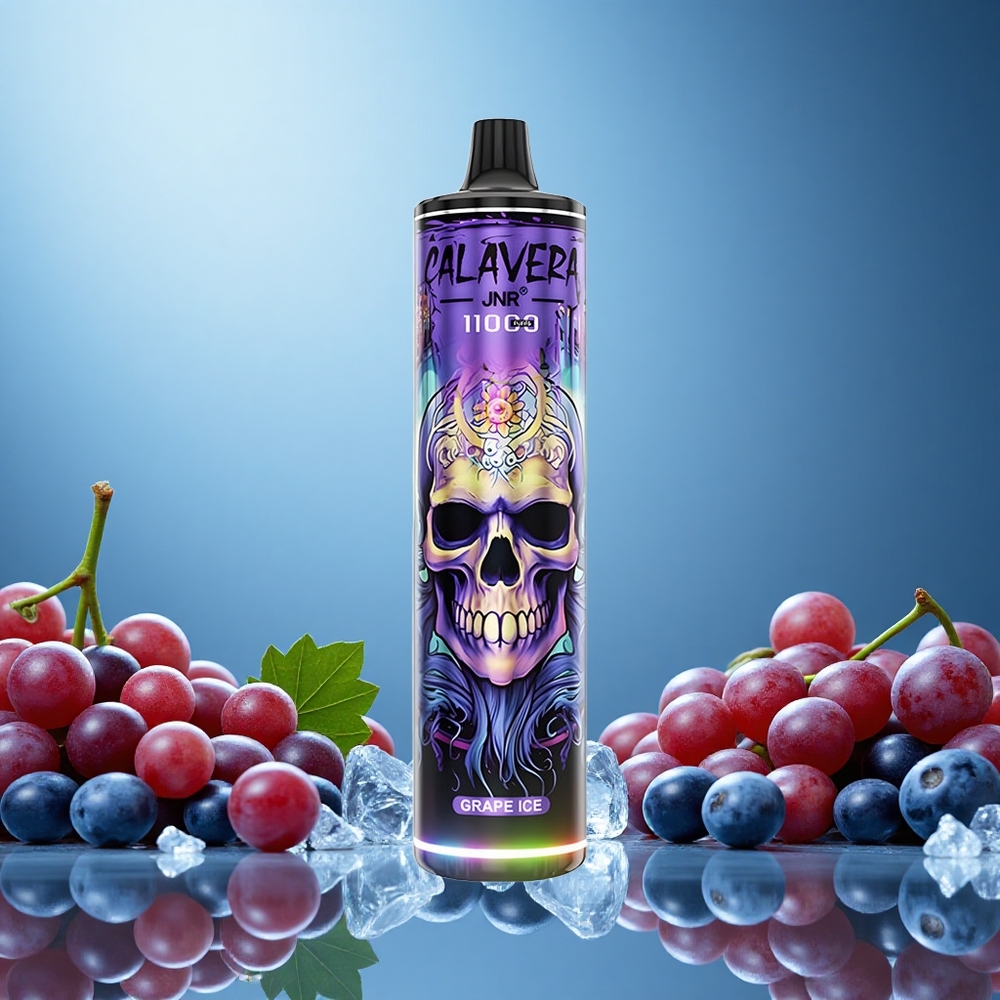 JNR Calavera 11000 Puffs Grape Ledová Czech Republic vape s 21ml náplní a 850 mAh baterií