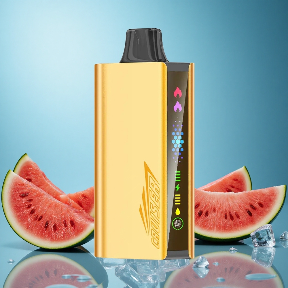 JNR Cruiser 12000 Puffs Vodový Meloun Led Kombinace Czech Republic vape s 3500 mAh baterií a 25ml náplní