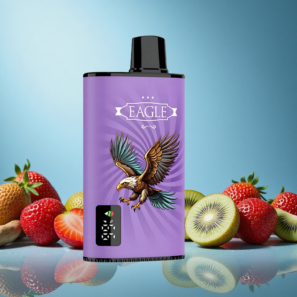 JNR EAGLE Smart 23000 Puffs Jahoda Kiwi Digitální Displej, Nastavitelný Průtok Vzduchu Czech Republic vape
