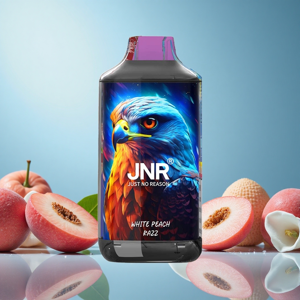 JNR Falcon 16000 Puffs Bílá broskev & malina Dual Mesh Coil Czech Republic vape