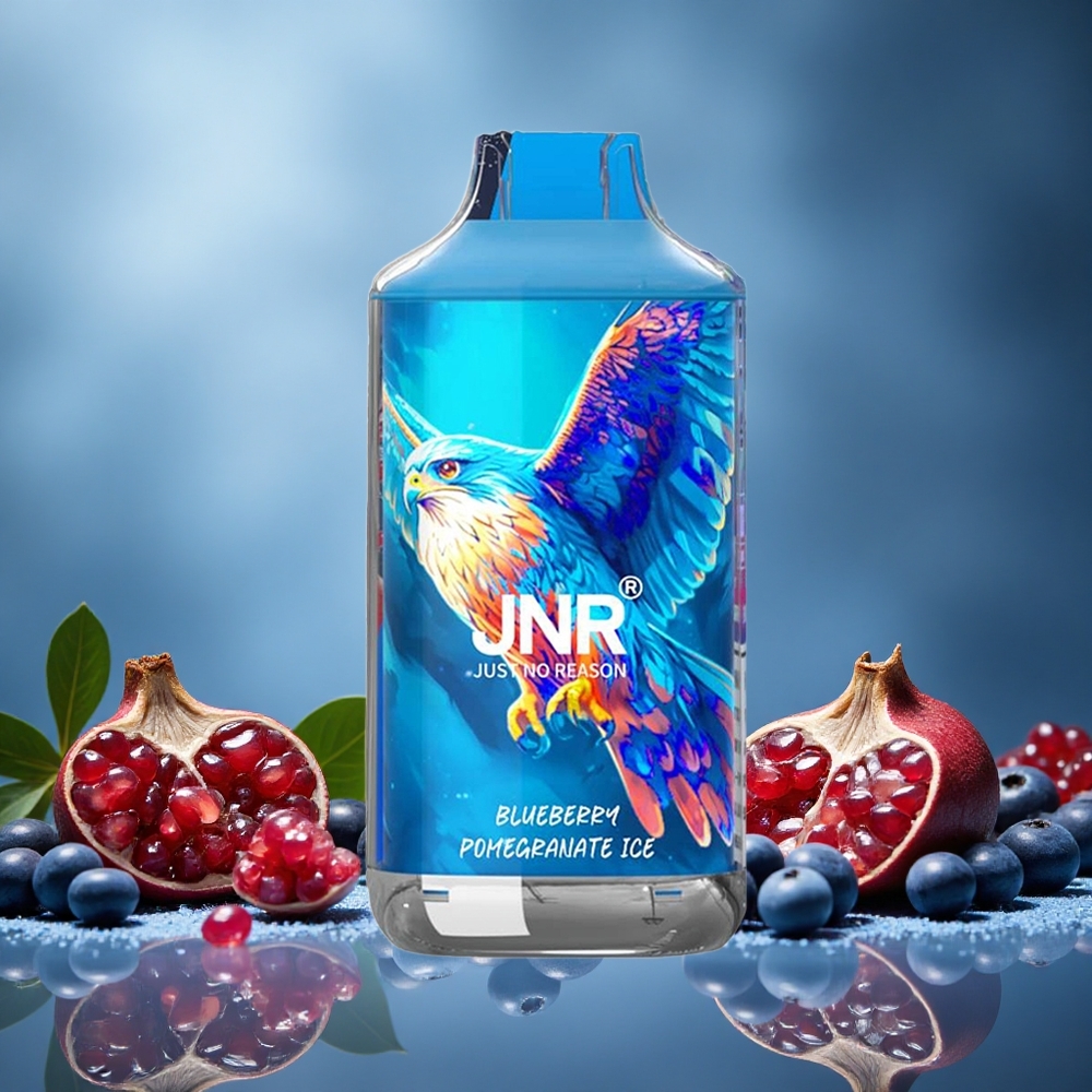 JNR Falcon 16000 Puffs Borůvka Granátové Jablko Led Czech Republic vape s 22ml e-liquid a Smart LED Display