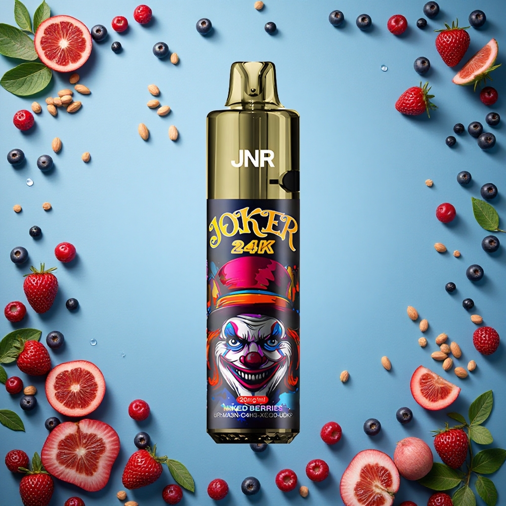 JNR Joker 24K Puffs Jednorázová Vape Směs lesních plodů s 800mAh baterií a viditelnou hladinou náplně Czech Republic vape