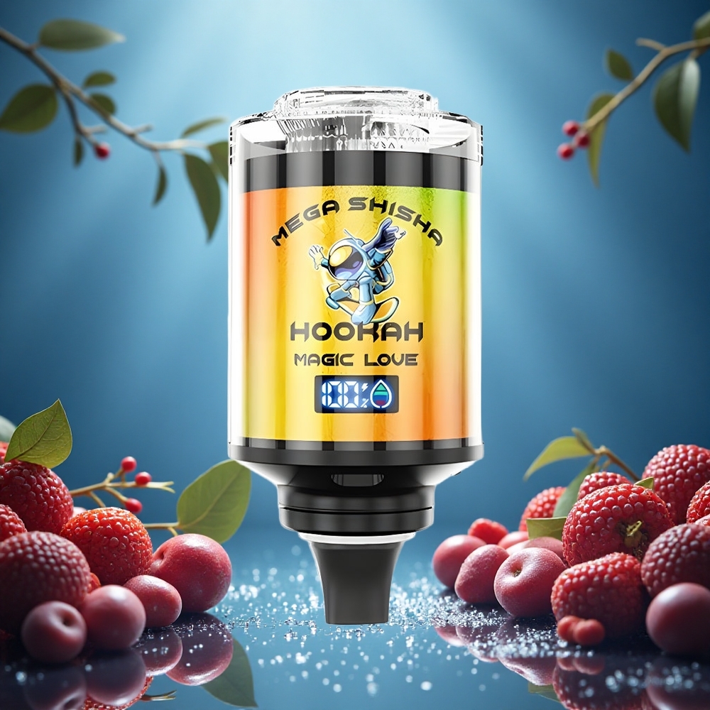 JNR Mega Shisha Hookah 100K Magická láska 60ml Kapacita e-Kapaliny Interaktivní Chytrá Obrazovka Czech Republic vape