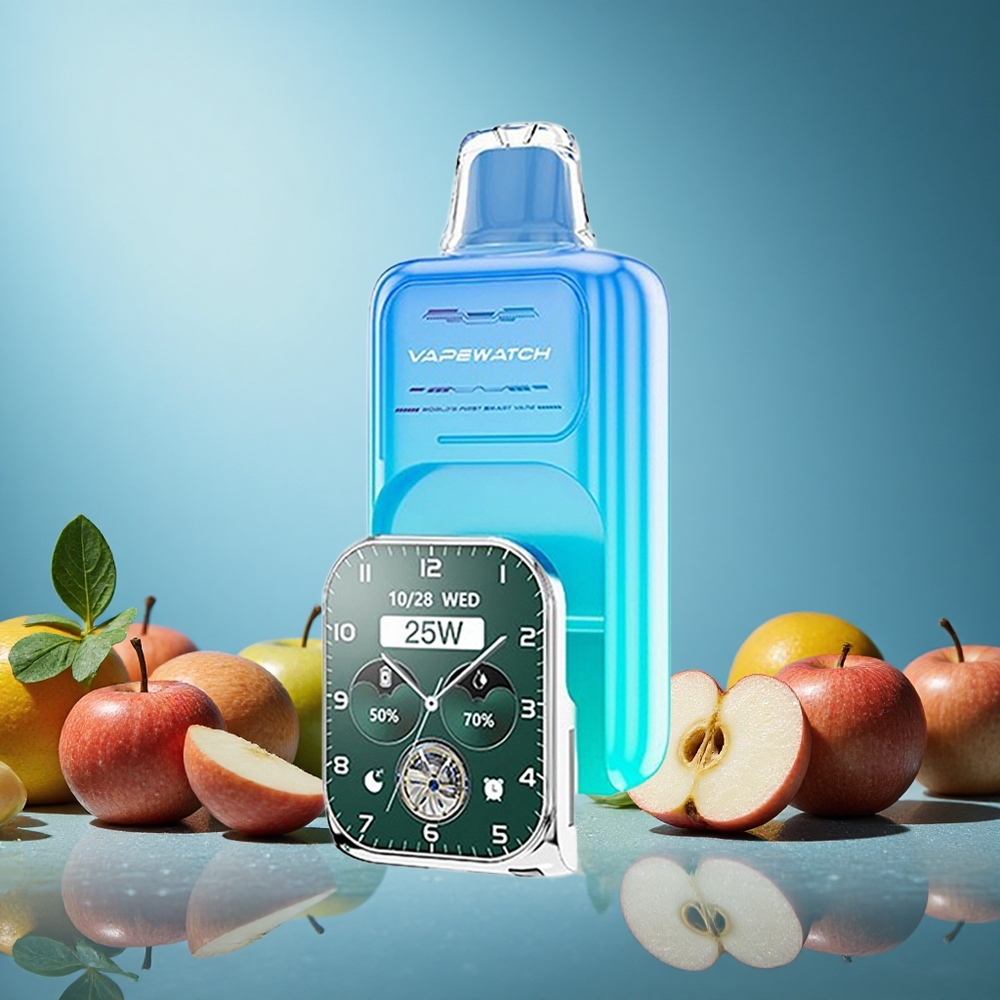 JNR Vape Watch 30000 Puffs Jablko Led (Sour Apple Ice) 19mL Dual Mesh Coil Czech Republic vape