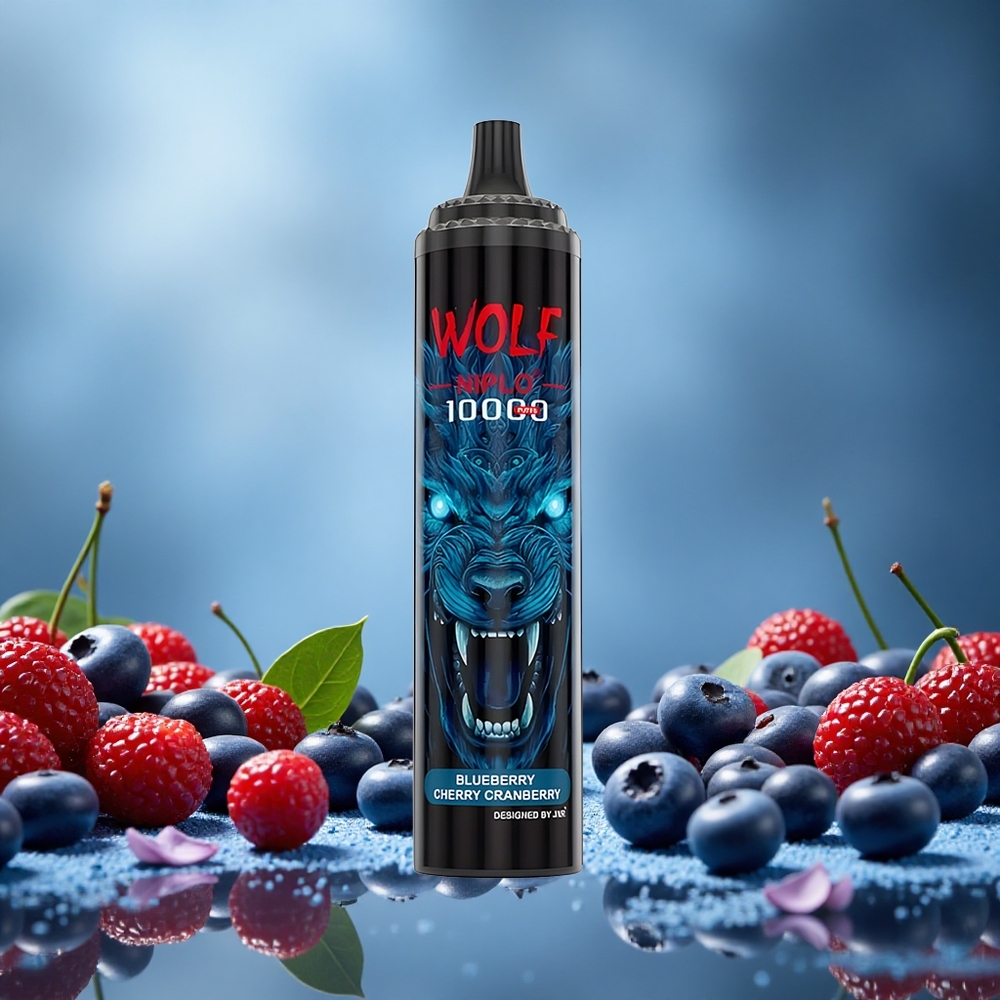 JNR Wolf Niplo 10000 Puffs Borůvka Třešeň Brusinka Czech Republic vape