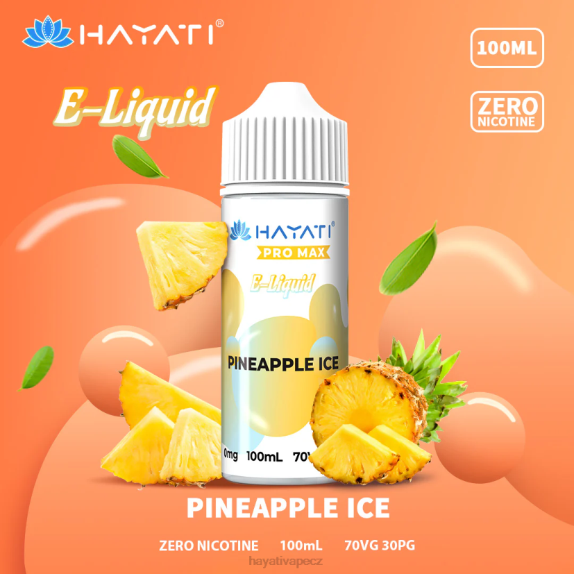 Hayati Pro Max nicotné soli ananasový led 6F4V6256 Hayati flavour list