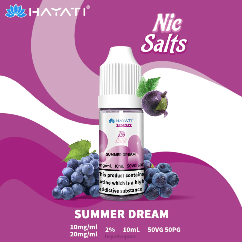 Hayati Pro Max nicotné soli letní sen 6F4V6246 Hayati flavour list