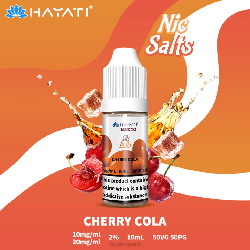 Hayati Pro Max nicotné soli třešňová cola 6F4V6236 Hayati flavour list