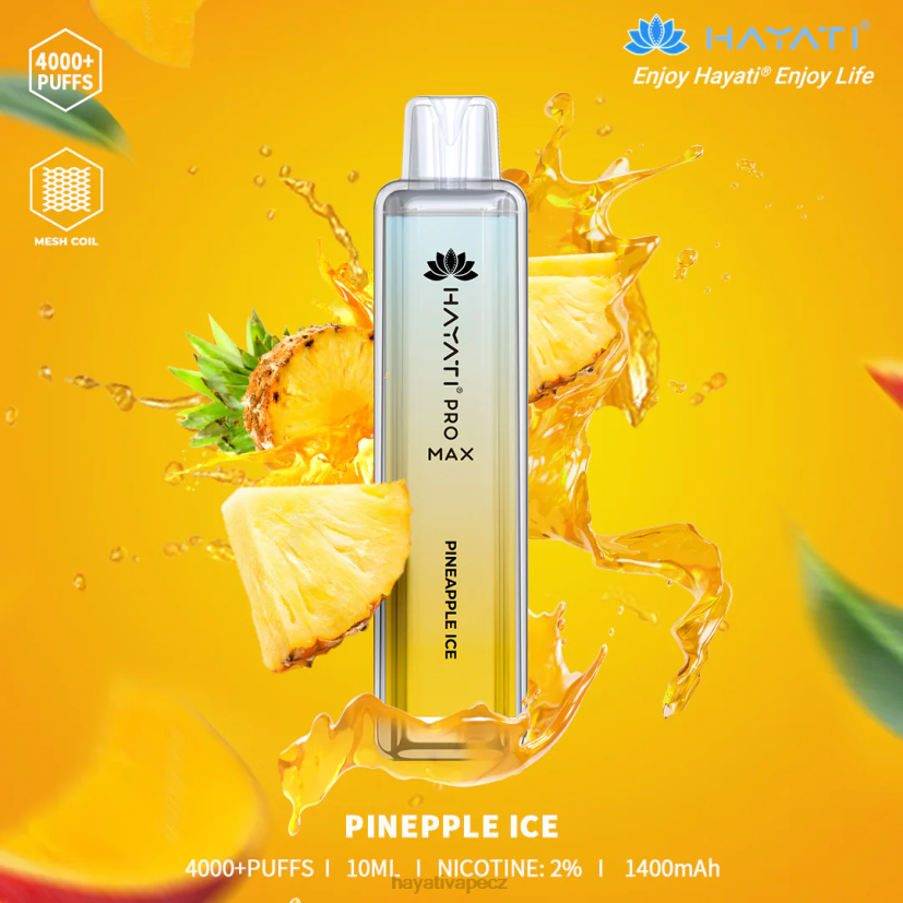Hayati Pro Max jednorázový ananasový led 6F4V6114 Hayati vape flavours