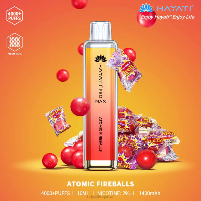Hayati Pro Max jednorázový atomová ohnivá koule 6F4V689 Hayati vapes wholesale