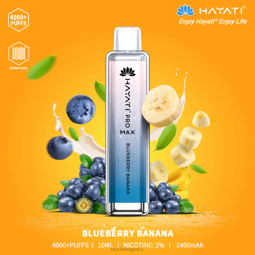 Hayati Pro Max jednorázový borůvkový banán 6F4V6138 Hayati vape near me