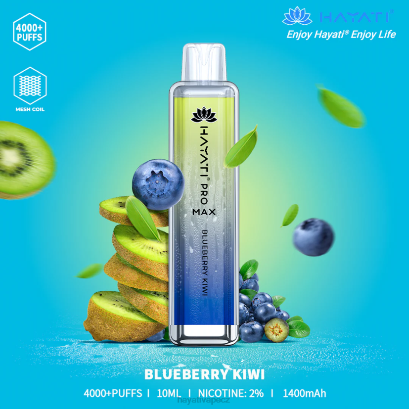Hayati Pro Max jednorázový borůvkové kiwi 6F4V698 Hayati vape near me