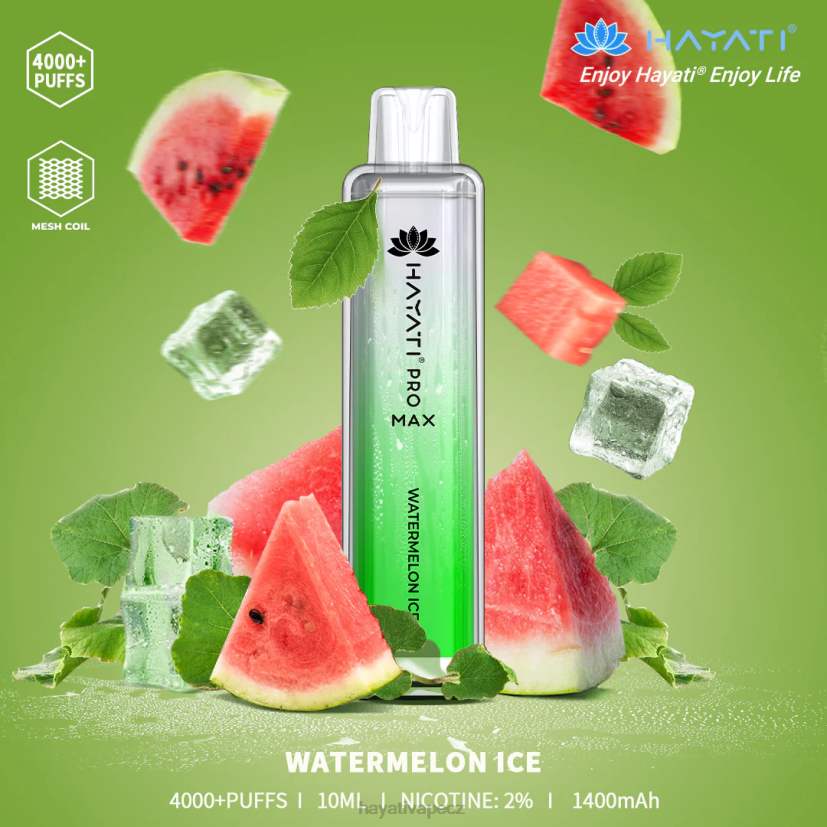 Hayati Pro Max jednorázový melounový led 6F4V6127 Hayati flavour vapes