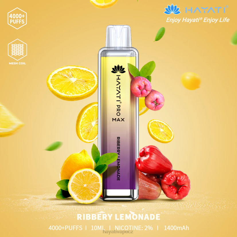 Hayati Pro Max jednorázový rybízová limonáda 6F4V6117 Hayati flavour vapes