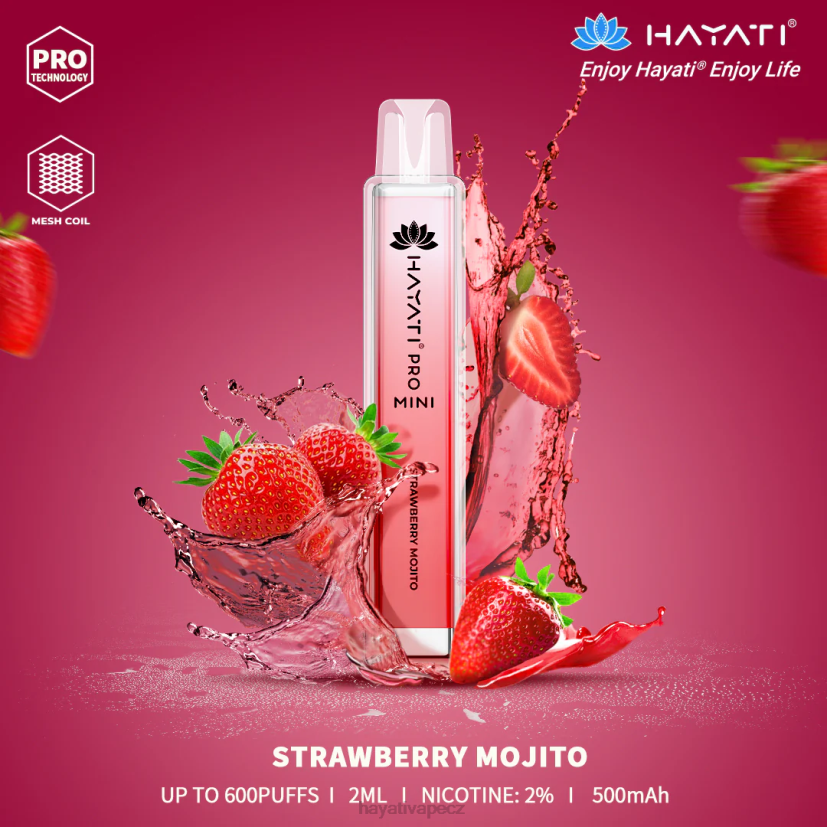 Hayati Pro Mini jednorázový jahodové mojito 6F4V621 Hayati CZ