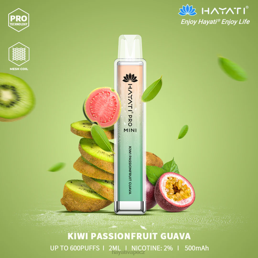 Hayati Pro Mini jednorázový kiwi passionfruit cuava 6F4V613 Hayati vape CZ