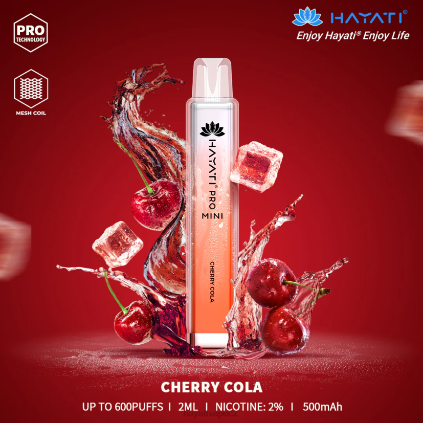 Hayati Pro Mini jednorázový třešňová cola 6F4V67 Hayati flavour vapes