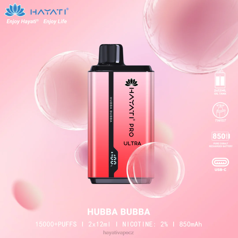 Hayati Pro Ultra jednorázové 15 000 vdechů hubba bubba 6F4V6201 Hayati CZ