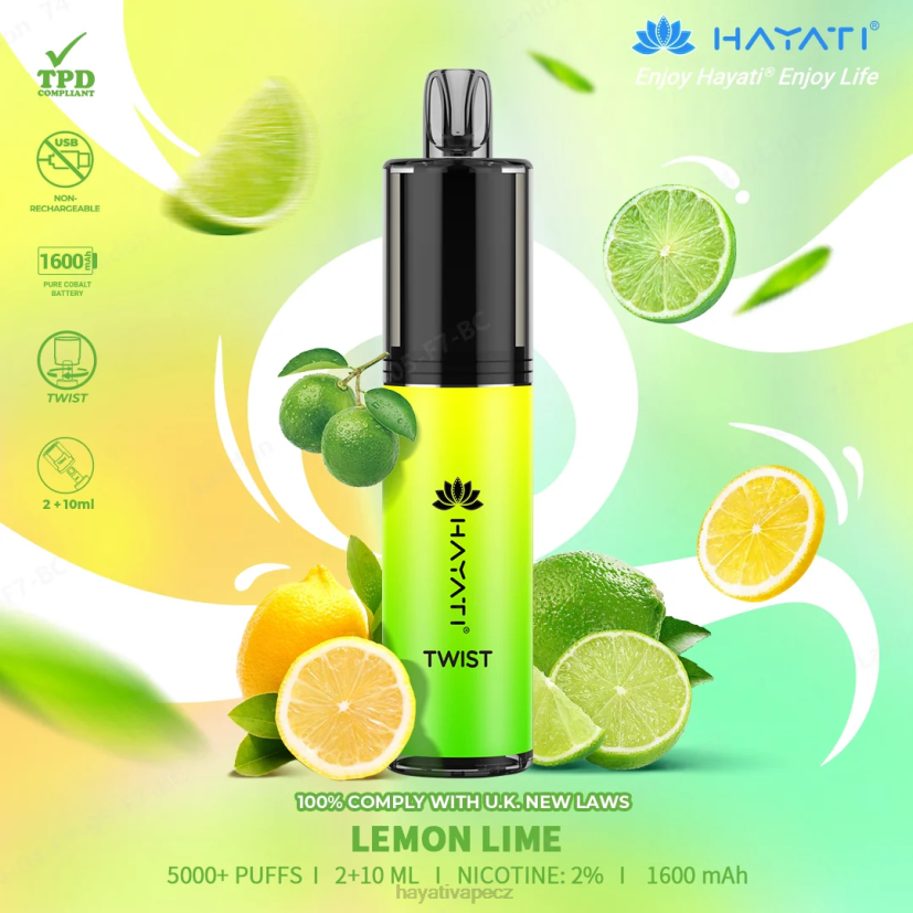 Hayati Twist jednorázový citron limetka 6F4V675 Hayati flavours