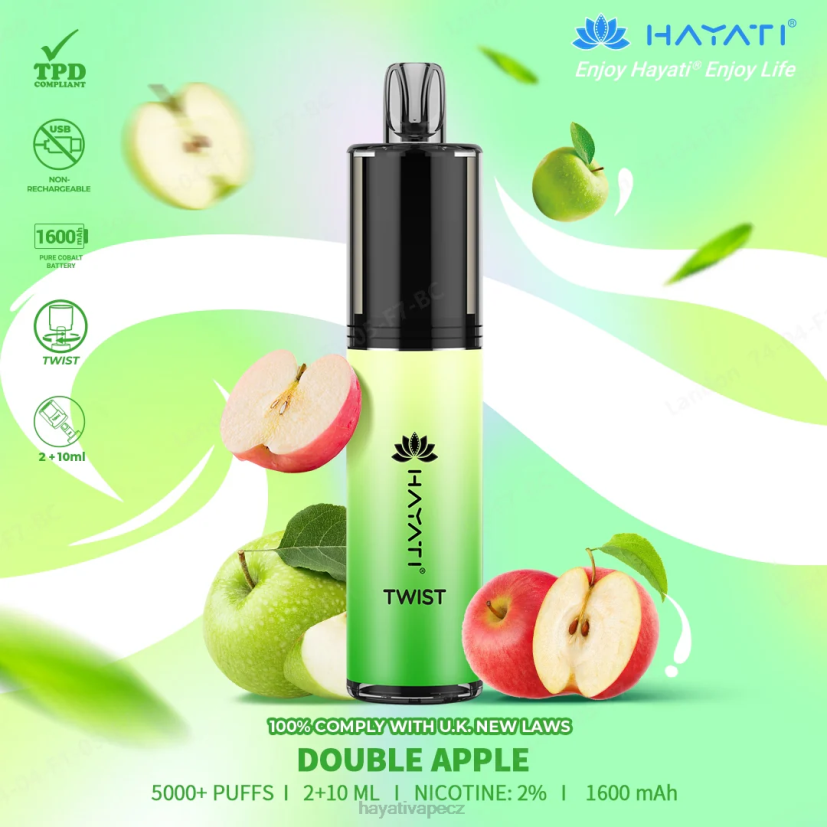 Hayati Twist jednorázový dvojité jablko 6F4V668 Hayati vape near me