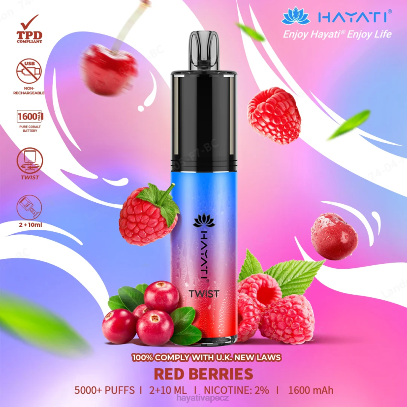 Hayati Twist jednorázový červené bobule 6F4V679 Hayati vapes wholesale
