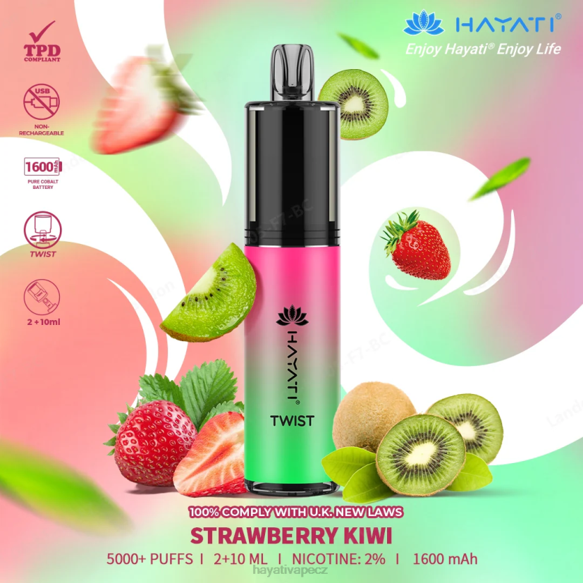 Hayati Twist jednorázový jahodové kiwi 6F4V683 Hayati vape CZ