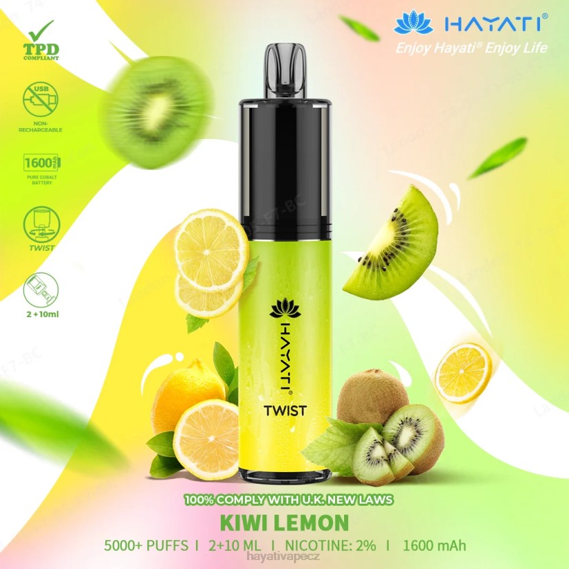 Hayati Twist jednorázový kiwi citron 6F4V673 Hayati vape CZ