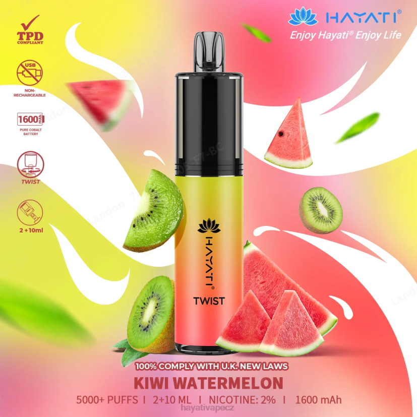 Hayati Twist jednorázový kiwi meloun 6F4V674 Hayati vape flavours