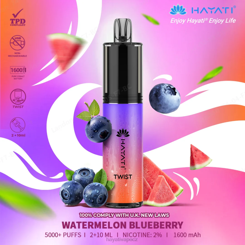 Hayati Twist jednorázový meloun borůvka 6F4V688 Hayati vape near me