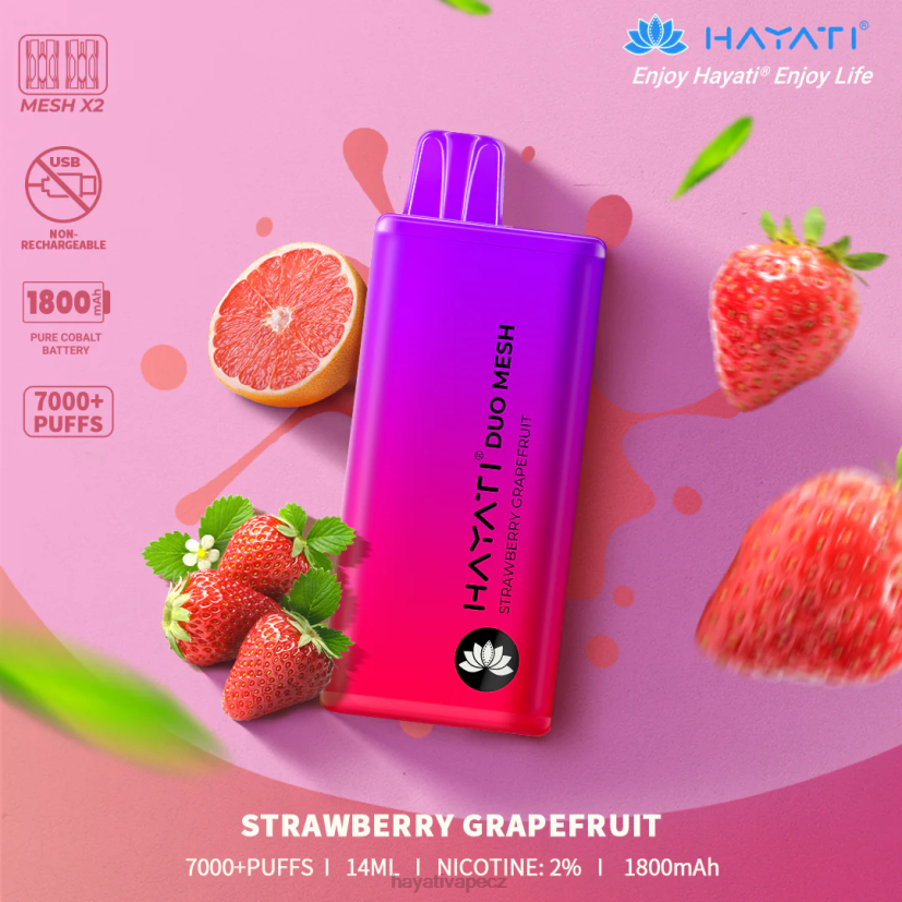 Hayati Duo Mesh jednorázový jahodový grapefruit 6F4V6191 Hayati CZ