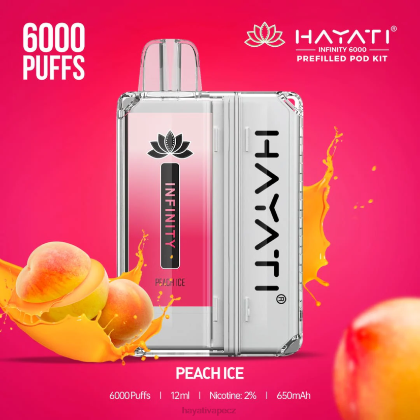 Hayati Infinity Sady 6000 podů broskvový led 6F4V6155 Hayati flavours