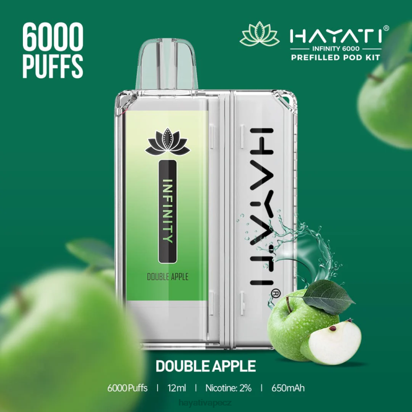 Hayati Infinity Sady 6000 podů dvojité jablko 6F4V6146 Hayati flavour list