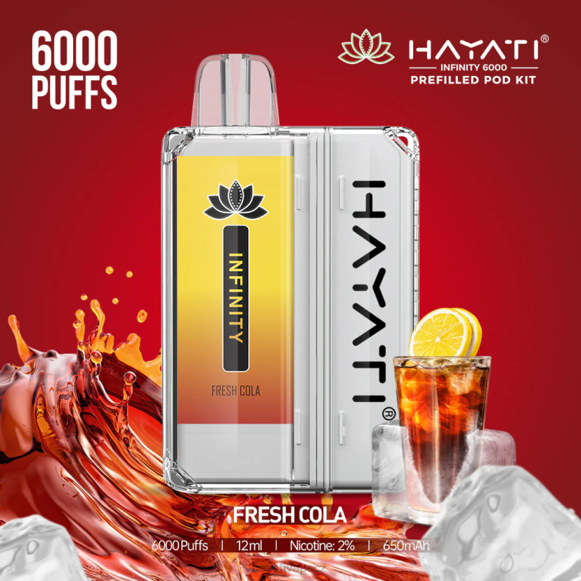 Hayati Infinity Sady 6000 podů čerstvá cola 6F4V6149 Hayati vapes wholesale