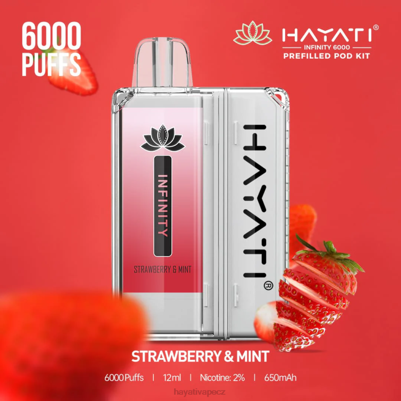 Hayati Infinity Sady 6000 podů jahoda a máta 6F4V6160 Hayati vape shop