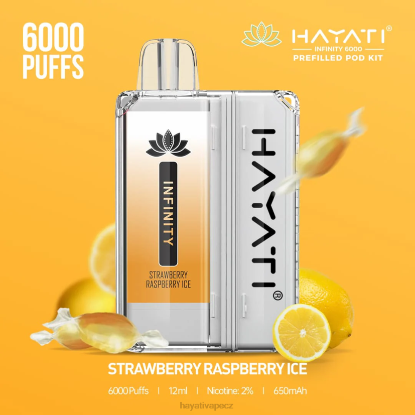 Hayati Infinity Sady 6000 podů jahodový malinový led 6F4V6161 Hayati CZ