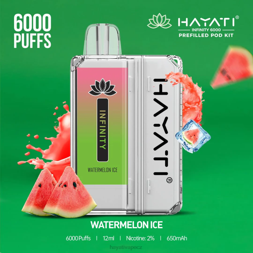 Hayati Infinity Sady 6000 podů melounový led 6F4V6164 Hayati vape flavours