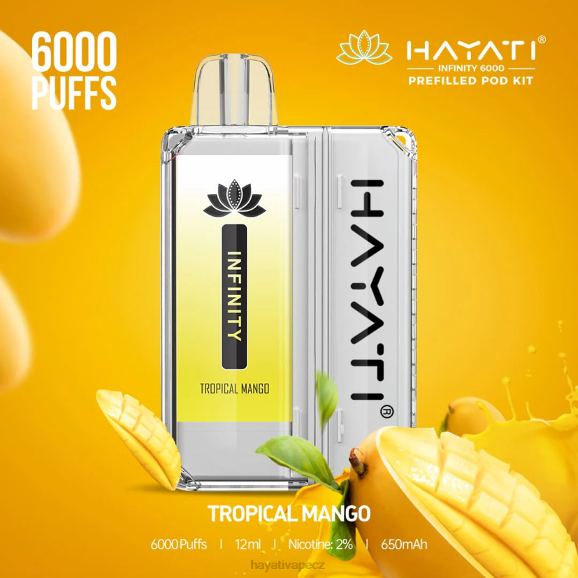 Hayati Infinity Sady 6000 podů tropické mango 6F4V6163 Hayati vape CZ
