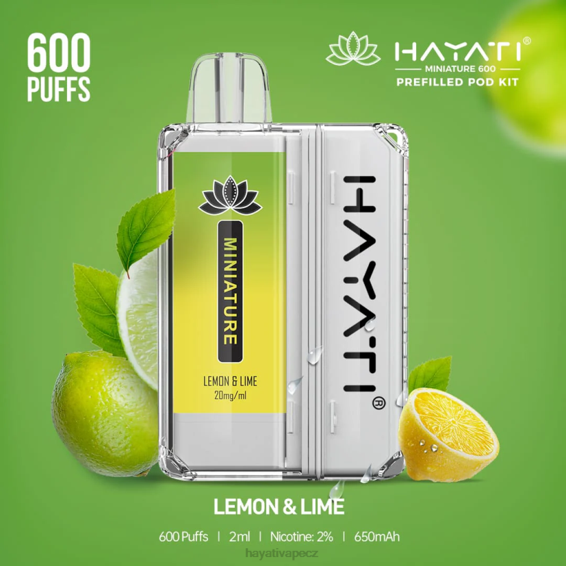 Hayati Miniature 600 podstavců citron limetka 6F4V639 Hayati vapes wholesale