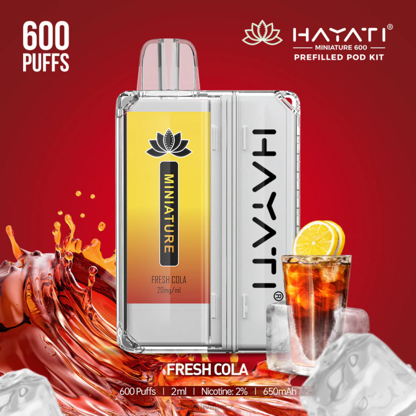 Hayati Miniature 600 podstavců čerstvá cola 6F4V635 Hayati flavours