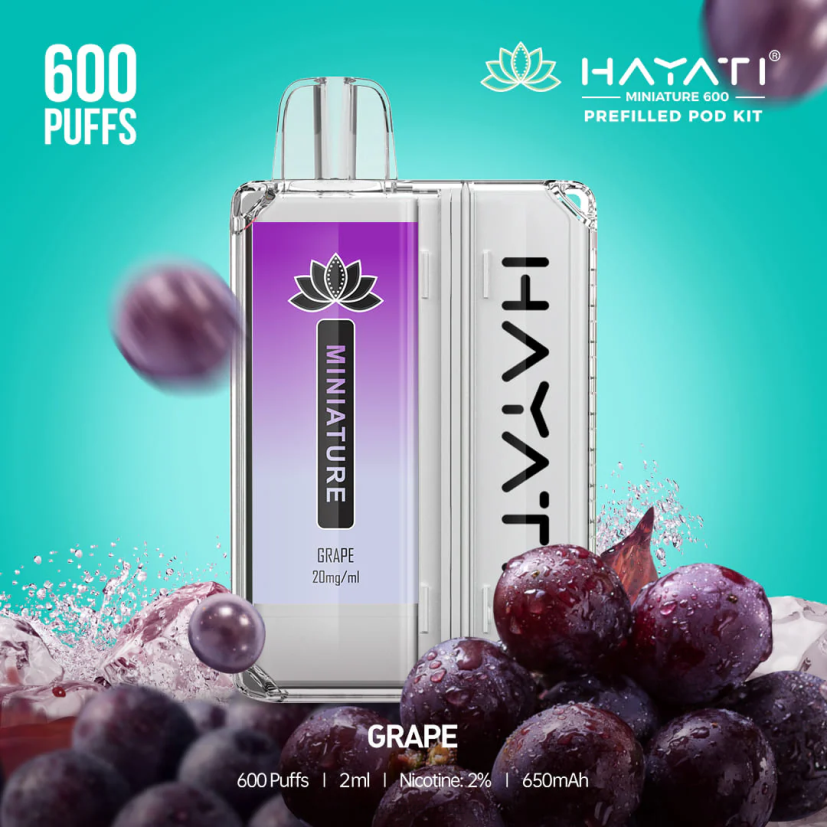 Hayati Miniature 600 podstavců hroznový 6F4V636 Hayati flavour list
