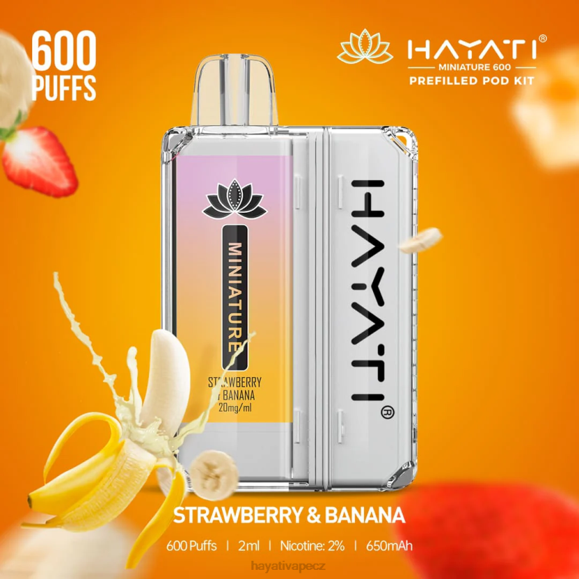 Hayati Miniature 600 podstavců jahoda & banán 6F4V645 Hayati flavours
