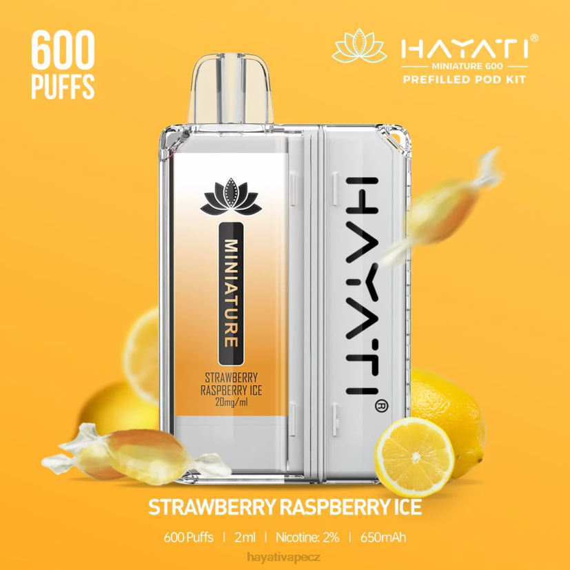 Hayati Miniature 600 podstavců jahodový malinový led 6F4V647 Hayati flavour vapes