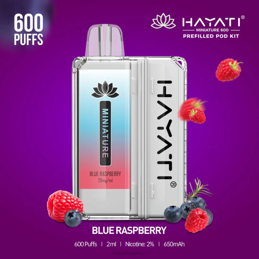 Hayati Miniature 600 podstavců modrá Malina 6F4V630 Hayati vape shop
