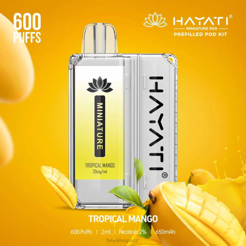 Hayati Miniature 600 podstavců tropické mango 6F4V649 Hayati vapes wholesale